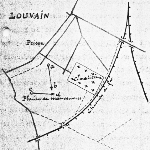 Situatieschets in het verslag van het ongeval van 14.02.1913