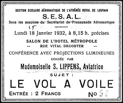 Spreekbeurt van Suzanne Lippens in Hotel Métropole (25.01.1932 te Leuven)