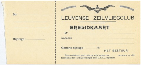 Op de erelidkaarten noemde De Dijlezwaluw zich echter "Leuvense Zeilvliegclub", afgekort L.Z.V.C.