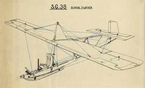 De SG-38 was één van de vele duizenden toestellen van dat type die vanaf 1938 gebouwd werden. Dit eenvoudig lestoestel had een vleugelspan van 10,45 m, een lengte van 6,30 m, een normale snelheid van 55 km/h en een daalsnelheid van 1,85 m/s. De glijhoek bedroeg 1/8,3.